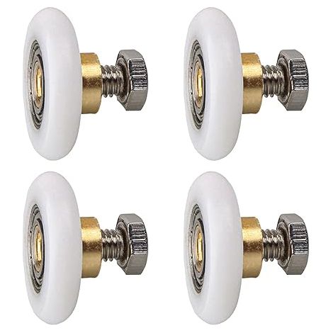 Rouleau de porte de douche, Rouleau Roulette Roue pour Porte de Douche Roulettes Coulissantes Porte Roue de Remplacement pour Rouleau 4 pièces (27MM) (1/5)