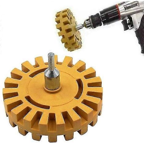 Roue en caoutchouc de 10 cm pour enlever la colle, les autocollants et la peinture