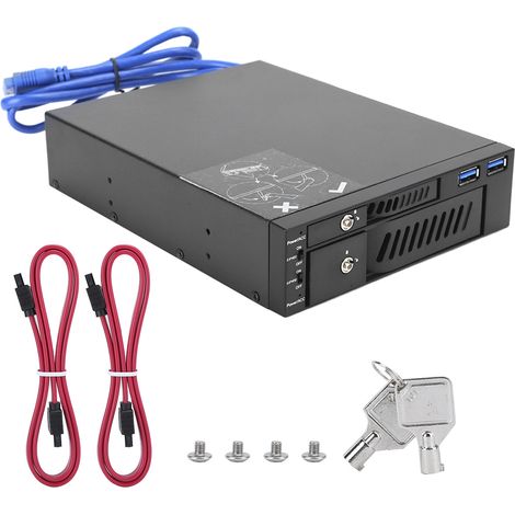 Mallette de rangement pour disque dur Mobile, boîte d'extraction de lecteur optique DualDisk, support 2.5/3.5 USB MR6203 (disque non inclus) (1/5)