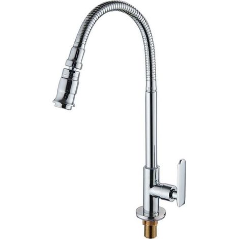 Robinet évier Cuisine 360 Degrés Rotatif Pour Salle De Bain Jardin Extérieur Lavabo Eau Froide (1/4)