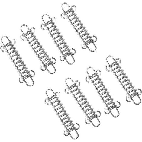Set di 8 ganci a molla in acciaio inox, accessori di montaggio per vele ombreggianti, fissaggio della vela ombreggiante con occhielli per tenda, attività all'aperto, campeggio, escursionismo, viaggi,  (1/5)