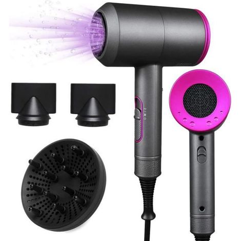 Sèche Cheveux Professionnel - Hair Dryer - 2000W - Ionique - 3 Embouts - Faible Bruit
