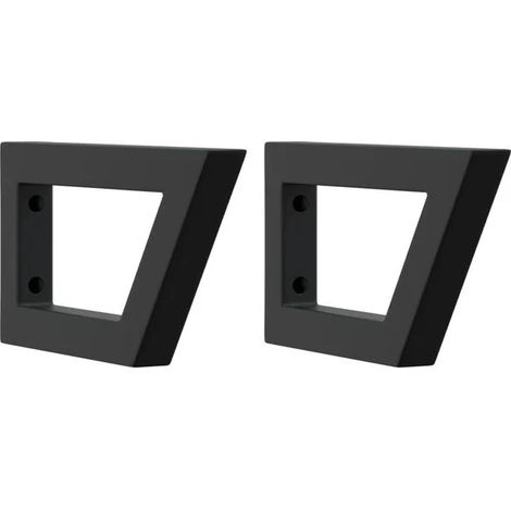 Support de lavabo trapézoïdal en acier noir en deux parties