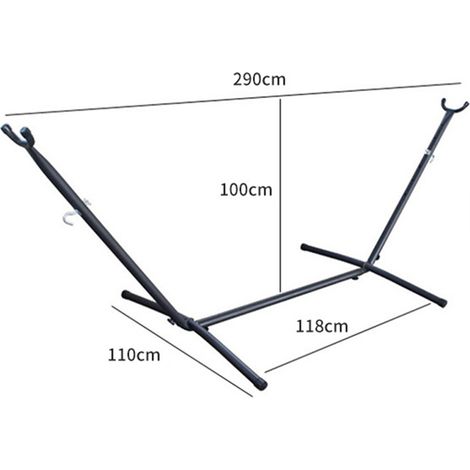 250 x 150 cm Hängematte aus Canvas mit Gestell, verbreiterte Hängematte für Zuhause, drinnen und im Garten (1/5)