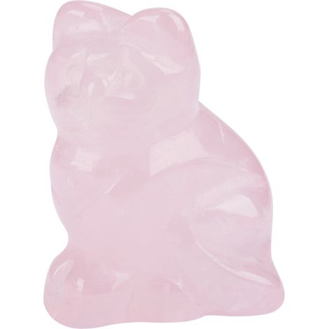 Chaton en Quartz Rose Sculpté - Pierre de Guérison en Cristal Rose Décoratif (1/5)
