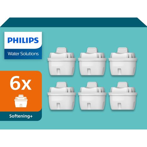 Philips Water Cartucce filtranti sostitutive Anticalcare+, 6 unità, compatibili con Brita, FINO AL 50% IN PIÙ DI RIDUZIONE DELLA DUREZZA
