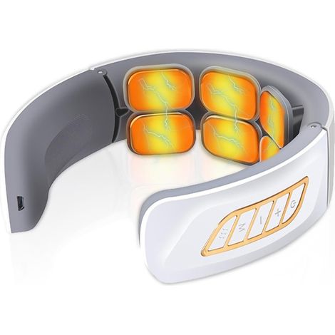 Masajeador de cuello con 6 cabezales de masaje y función de calor para la relajación del cuello, 6 ajustes y 9 niveles de intensidad. (1/2)