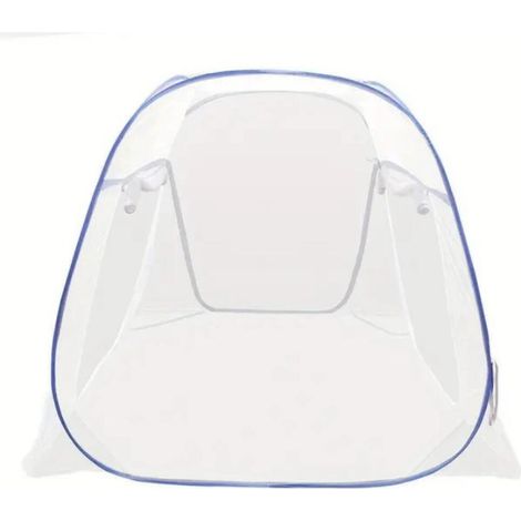 Mosquitera azul con forma de cúpula, doble cremallera, doble puerta, plegable. (1/5)