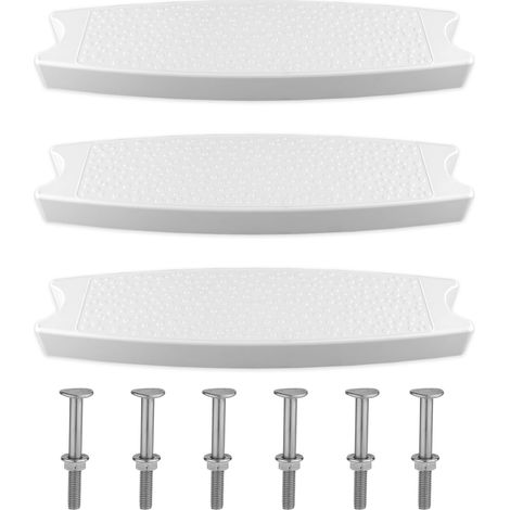 Set of 3 Heavy Duty Plastic Swimming Pool Steps with 6 Screws For most floor and above ground ladders (white) (1/5)