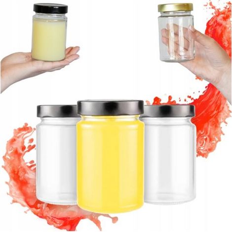 Pot À Confiture - 330 Ml - Couvercle Haut FI66 - Pour Confitures Conserves Et Bougies - Lot De 5 (1/5)