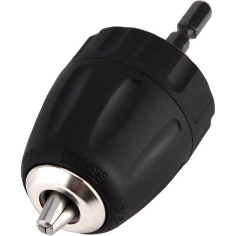 Mandrin Visseuse, 0.8-10mm 3/8"-24UNF Mandrin Porte Foret sans Clé avec Porte Douille Hexagonale 1/4" Accessoires pour Perceuse (1/5)