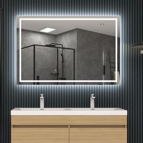 LEDIMEX-  Espejo Baño 100X80cm con Led y Antivaho Cromado