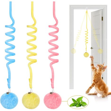 Jeu de boules de chat de chat de suspension 3 Pcs avec Bell, polyvalent et pratique, pour un usage quotidien (1/5)