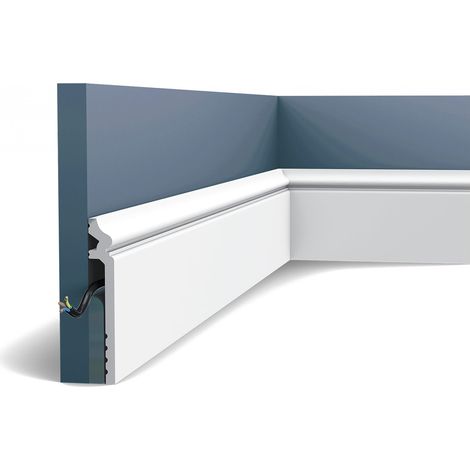 Battiscopa Orac Decor SX186 LUXXUS CONTOUR modanatura tipo stucco design classico bianco 2m (1/4)