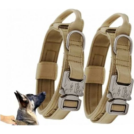 Pack of tactical dog collars, personalized dog collar, adjustable training collar for medium and large dogs-XL (1/4)