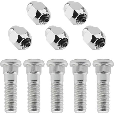10 goujons et écrous de roue M12 x 1,25, références 28365FE001 et 28171AJ000, classe 10.9, pour siège conique à 60° Subaru (1/5)