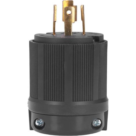 Bouchon mâle verrouillable 4 broches, contacts en laiton, norme US 120/208V 20A pour usage industriel (1/5)