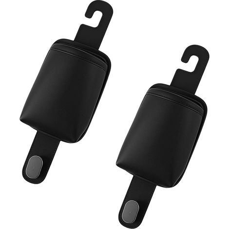 Porte-Boissons Auto, 2 pièces Porte-gobelets Auto Siège arrière Organisateur en Similicuir avec Crochet, Rangement Universel pour Boissons (1/5)