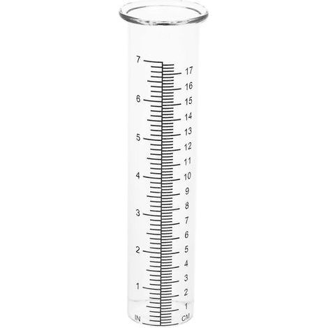 Lot de 2 tubes pluviomètres professionnels en verre, cylindres de mesure de pluie pratiques-21X5.6CM (1/4)