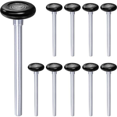 10pcs 1.8" Roulettes de porte de garage en nylon pour rail de garage de 2", tige longue de 6.5", garage silencieuses, roulement de précision 6200zz à 8 billes, noir (1/5)