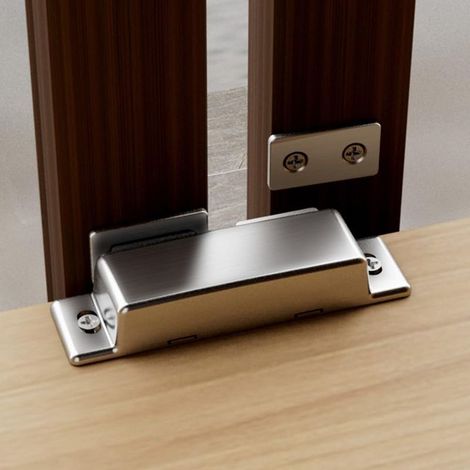 Butée de porte d'armoire en acier inoxydable avec ventouse (1/4)