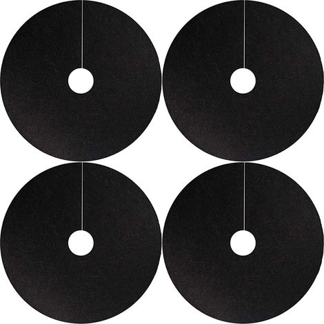 Lot de 4 Anneaux de paillage en Non-tissé - Anti-Mauvaises Herbes biodégradables - Tapis de barrière Anti-Mauvaises Herbes réutilisables (4 pièces de 52cm - Trou intérieur 6 cm) (1/5)