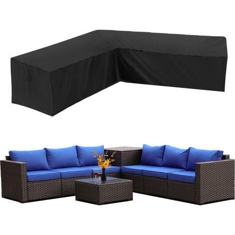 Funda impermeable AIDUCHO para sofá esquinero de jardín, de tejido Oxford 210d, a prueba de polvo, para muebles de jardín, funda para sofá esquinero en forma de L (215x215x87) (1/5)