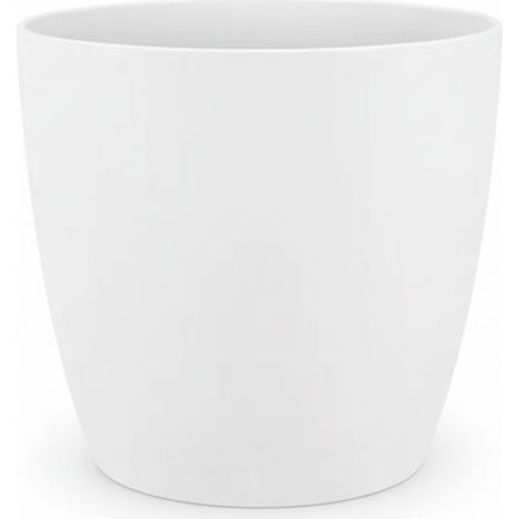 Pot de fleurs rond pour intérieur et extérieur en plastique recyclé blanc 25 cm - PANGIVO (1/5)