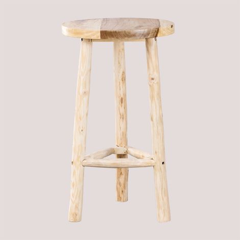 SKLUM Runder Gartentisch Ø60 cm aus Holz Narel Braun Natur