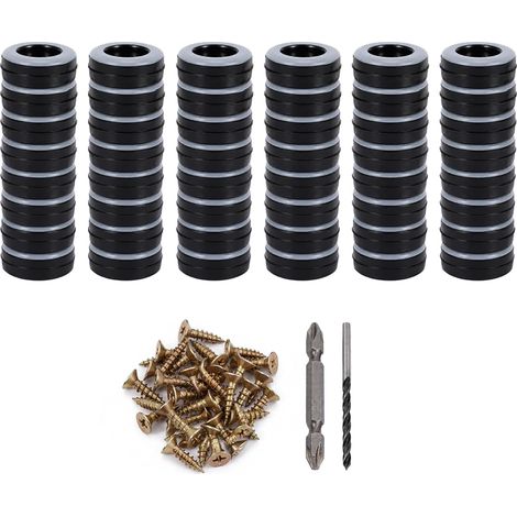 25mm 48 Patins en PTFE à Visser, Patins pour Meubles Ronds en PTFE avec 2 Forets, Glisseurs de Meubles pour Chaises, Tables, Canapés, Armoires et Protection des Sols au Bureau (1/5)