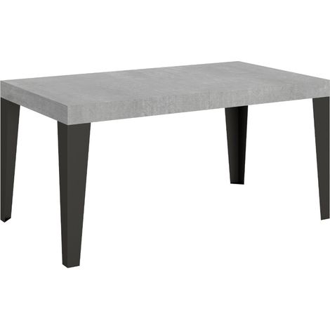 Table Ă manger extensible Flavio 4 pieds 160 Ă 420 cm 5 rallonges fines-Gris ciment-4 pieds-5 rallonges fines-160 Ă 420 cm (1/5)