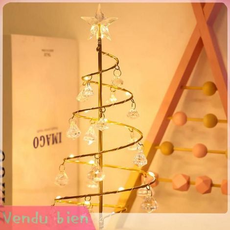Lampe d’arbre en cristal de Noël Lampe d'arbre de noël en cristal linge lampe Lampe arbre en cristal, chaud (1/4)