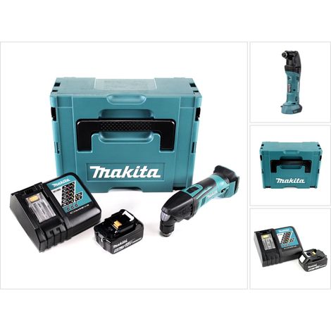 Makita DTM 50 RT1J 18V Li-Ion Akku Multifunktionswerkzeug im Makpac + 1x BL 1850 B 5,0 Ah Akku + 1x DC18RC Ladegerät