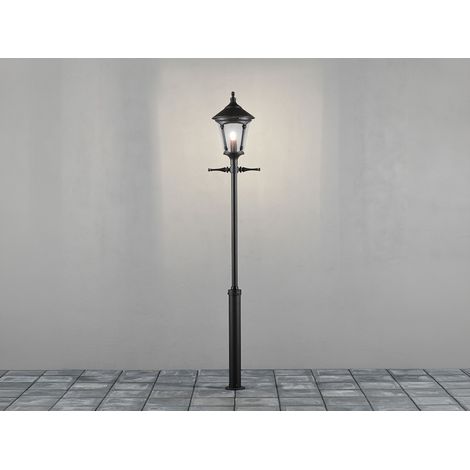 Mastleuchte VIRGO Laterne aus Aluminium Schwarz, Höhe 255cm (1/5)