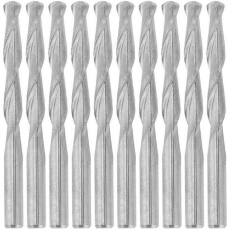 Juego de 10 fresas espirales CNC de carburo de tungsteno para madera, acrílico y PVC, 3,175 mm