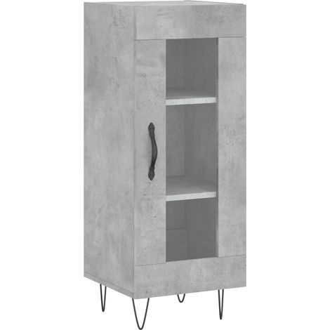 Aparador buffet cómoda mueble mueble de almacenaje organizador cocina salón salón 34,5 x 34 x 90 cm madera contrachapada gris 020031906