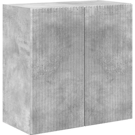 Mueble TV de pared minimalista contemporáneo con almacenamiento óptimo 59,5 x 31 x 60 cm de madera noble gris hormigón 020055024 (1/5)