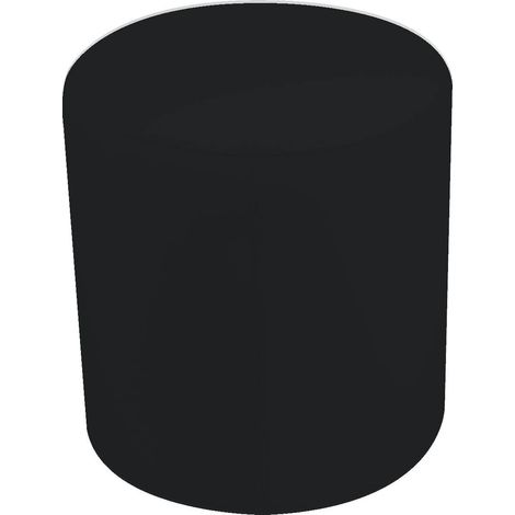 Pouf Poggiapiedi Ø40x44 cm in Similpelle Avalli Cilindro Nero