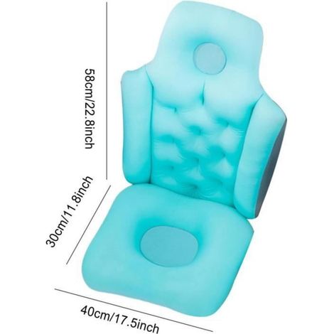Coussin de bain – Tapis complet pour appuie-tête, antidérapant et flexible – Accessoires de bain pour, 30 x 44 x 58 cm, bleu, rose (1/4)