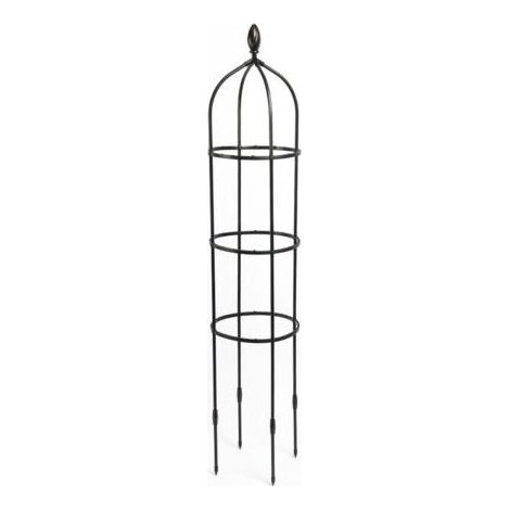 Obélisque de jardin en acier avec revêtement plastique – Tuteur pour plantes grimpantes – Résistant aux intempéries – 4 pieux verticaux (1/3)