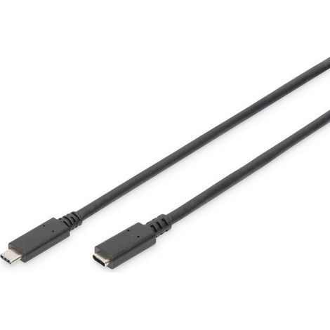 Digitus Câble USB USB 2.0 USB-C® femelle, USB-C® mâle 1.50 m noir flexible, feuille de blindage, blindage par tresse AK-300210-015-S Q120222 (1/5)