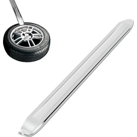 Démonte-pneu - 30 cm - Barre de force multifonctionnelle - Démonte-pneu de vélo - Démonte-pneu en métal - Outil de démontage de pneu - Barre de force - Convient pour moto, vélo et scooter - Argenté (1/5)
