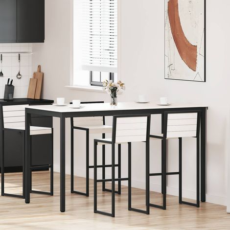 vidaXL Table de bar Blanc 180 x 90 x 105 cm Bois de pin massif