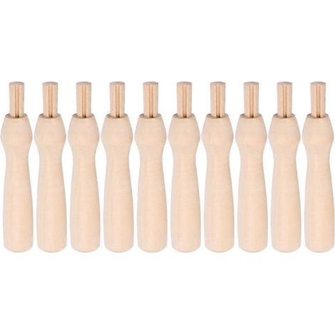 10 poignées de rechange en bois pour aiguilles à poinçonner et à feutrage-7X1.4cm (1/3)