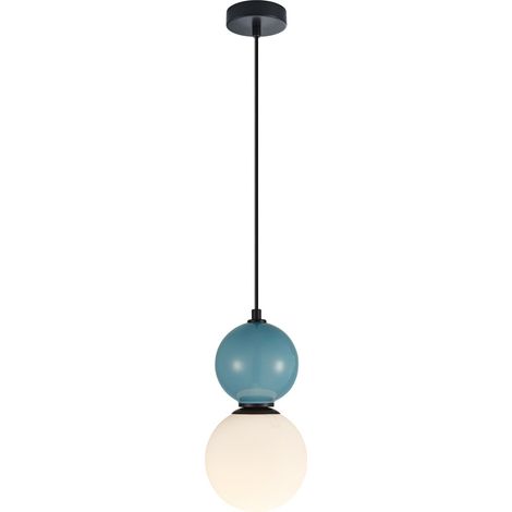 Suspension décorative sphérique 1xE27 40W Mastal noir blanc bleu (1/2)