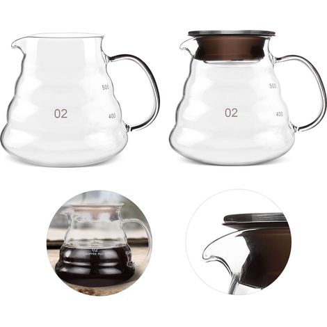 500 ml Kaffeekanne/Teekanne aus dickwandigem, hitzebeständigem Glas – Barzubehör (1/5)