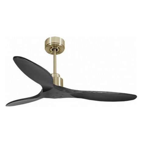 Tenerife de KlassFan - Super destratificateur et ventilateur DC 132 cm Laiton pales bois noir sans Lumière  25 à 40 m²