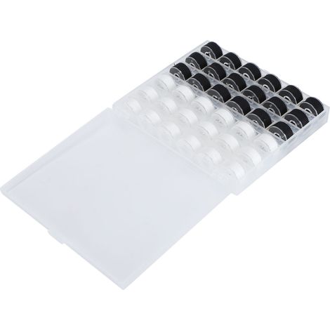 Coffret de bobines de fil à coudre, accessoires de couture, 36 compartiments, boîte transparente