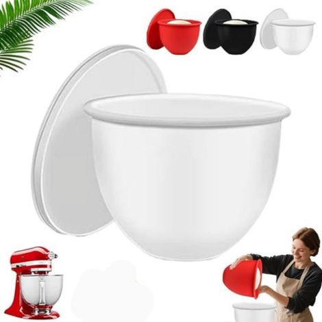 Ciotola in silicone con coperchio, accessorio di ricambio per robot da cucina, ciotola per fermentazione e ciotola interna per robot da cucina, 24,5 cm, adatta per KitchenAid (1/5)