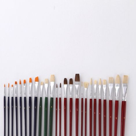25 Pinceaux Artistiques en Nylon et Bois pour Peinture à l'Huile, Aquarelle et Acrylique - Set Complet (1/5)